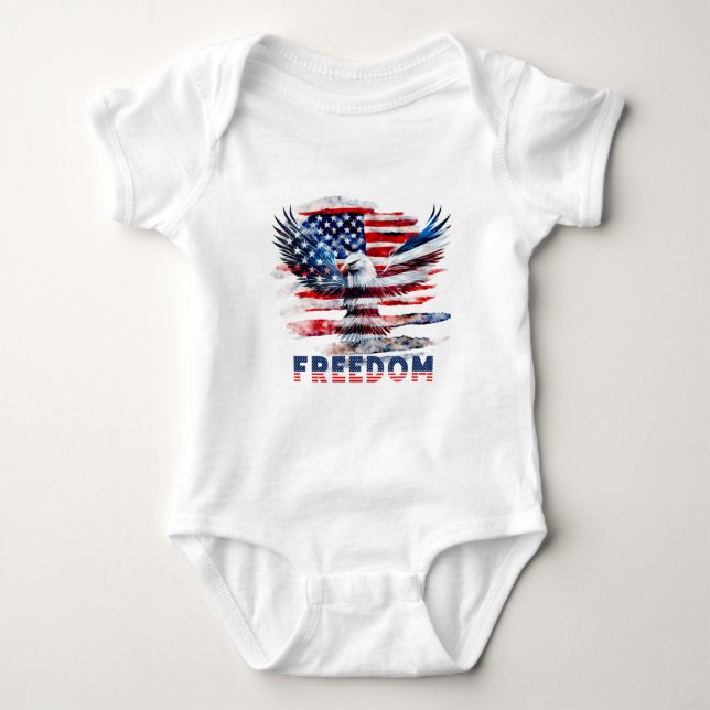 Flag and eagle of the United States.Freedom. Baby Bodysuit (Front)