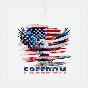 Flag and eagle of the United States.Freedom. Metal Tree Decoration