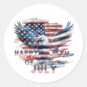 Flag and eagle of the United States. Independence  Classic Round Sticker