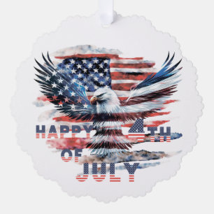 Flag and eagle of the United States. Independence Tree Decoration Card