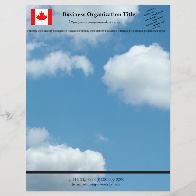 Flag  and logo international business personalized letterhead (Front)
