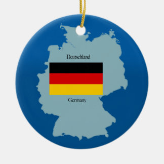 Flag and Map of Germany Ceramic Tree Decoration