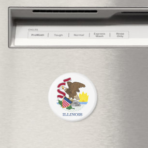 Flag and Seal of Illinois Magnet