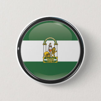 Flag and shield of Andalusia 6 Cm Round Badge