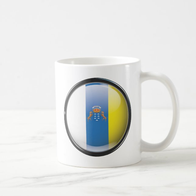 Flag and shield of Canary Islands Coffee Mug (Right)