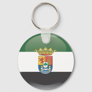 Flag and shield of Extremadura Key Ring