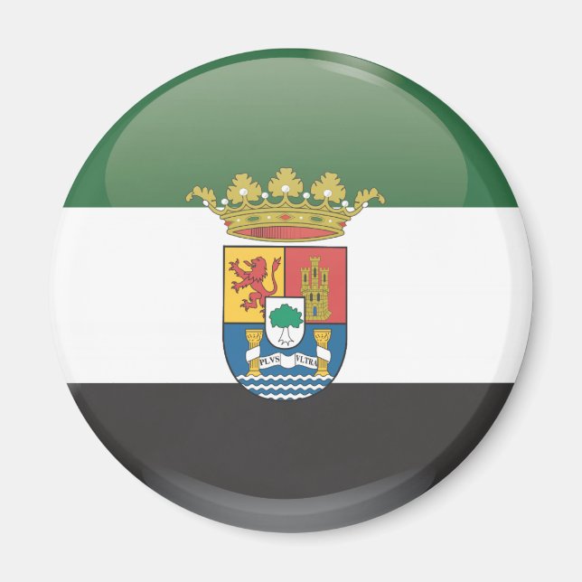 Flag and shield of Extremadura Magnet (Front)