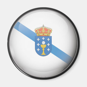 Flag and shield of Galicia Magnet
