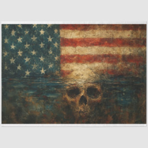 Flag and Skull in Water Decoupage Paper – Memorial