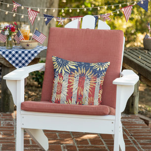 Flag and sunflowers cushion