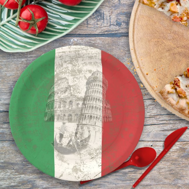 Flag and Symbols of Italy ID157 Paper Plate