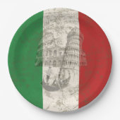 Flag and Symbols of Italy ID157 Paper Plate (Front)