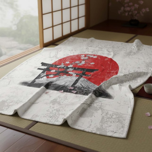 Flag and Symbols of Japan ID153 Fleece Blanket (Creator Uploaded)