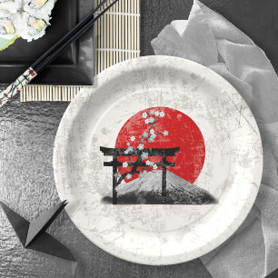 Flag and Symbols of Japan ID153 Paper Plate
