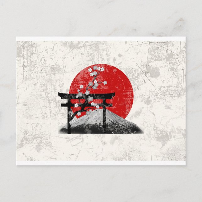Flag and Symbols of Japan ID153 Postcard (Front)