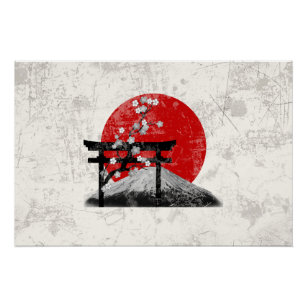 Flag and Symbols of Japan ID153 Poster
