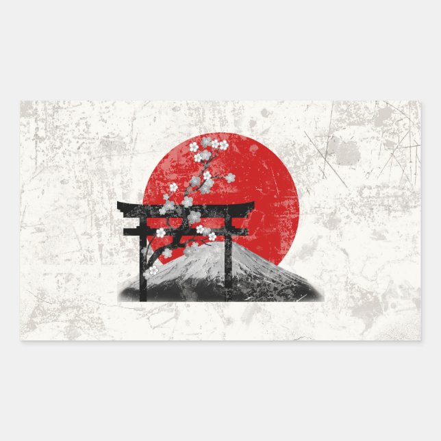 Flag and Symbols of Japan ID153 Rectangular Sticker (Front)