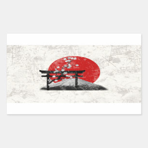Flag and Symbols of Japan ID153 Rectangular Sticker