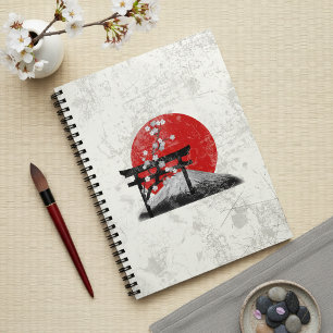 Flag and Symbols of Japan ID153 Spiral Notebook
