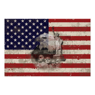 Flag and Symbols of United States ID155 Poster