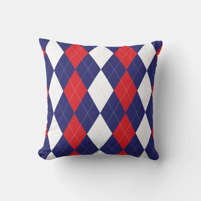 Flag Argyle Throw Pillow (Front)