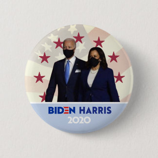Flag Background Joe Biden Kamala Harris Facemask 6 Cm Round Badge