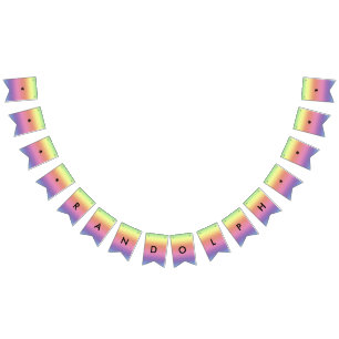 Flag Banner - Rainbow Colours with Name