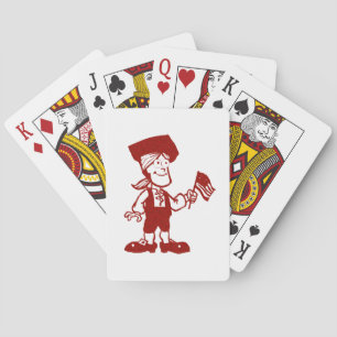 Flag Bearing Colonial Man Playing Cards