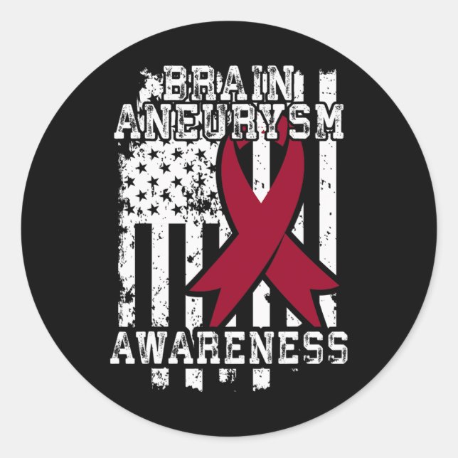 Flag - Brain Aneurysm Survivor  Classic Round Sticker (Front)