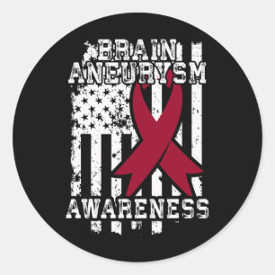 Flag - Brain Aneurysm Survivor Classic Round Sticker
