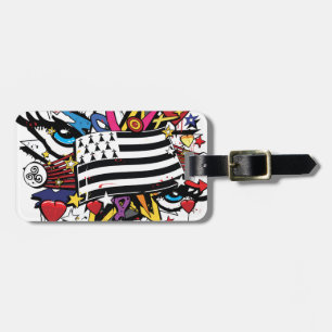 Flag Brittany Breizh graffiti Breton graff Luggage Tag