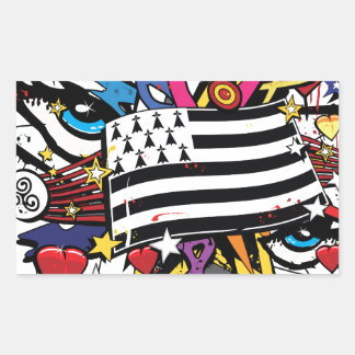 Flag Brittany Breizh graffiti Breton graff Rectangular Sticker