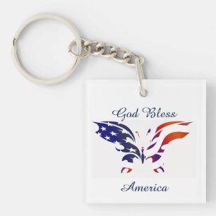Flag Butterfly Key Ring