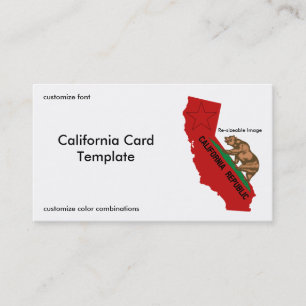 Flag California State Business Card