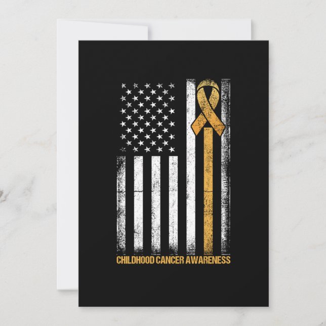 Flag Childhood Cancer Awareness Gift Invitation (Front)