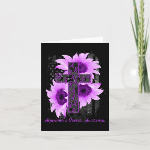 Flag Christian Cross Ribbon Alzheimerheimer Cancer Card