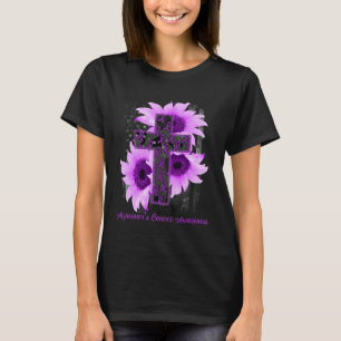 Flag Christian Cross Ribbon Alzheimerheimer Cancer T-Shirt