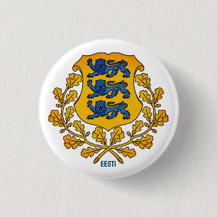 Flag/ coat of arms of Estonia 3 Cm Round Badge
