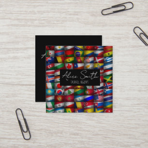 Flag collection square business card