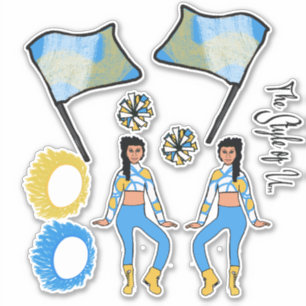 Flag Color Guard Stickers (Blue Gold White B )