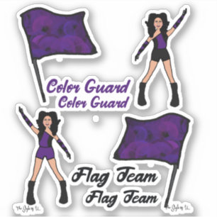 Flag Color Guard Stickers (Violet 2)