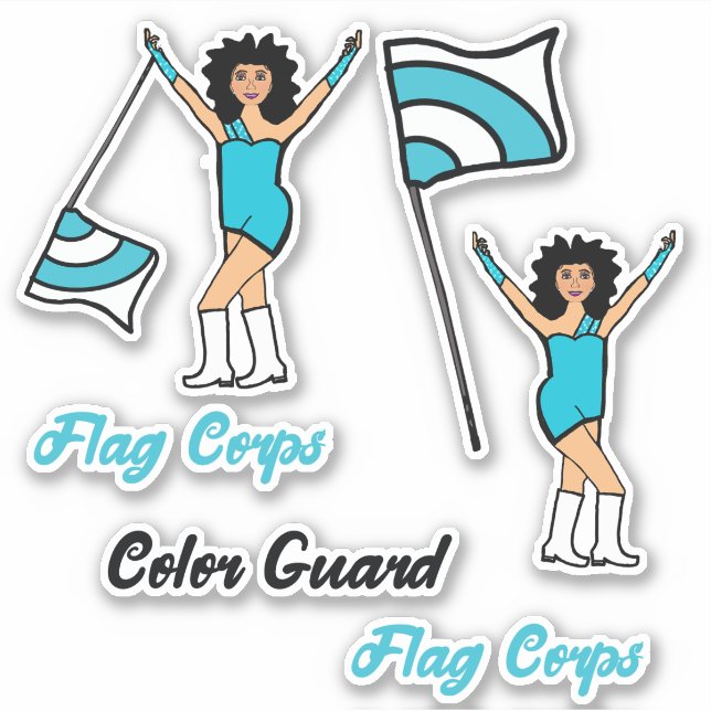 Flag Colour Guard Stickers ( Aqua) (Front)