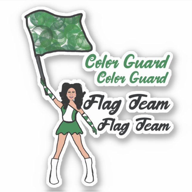 Flag Colour Guard Stickers (Green) (Front)