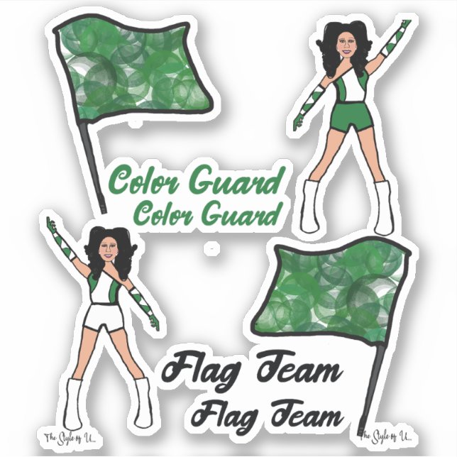Flag Colour Guard Stickers (Green 2) (Front)