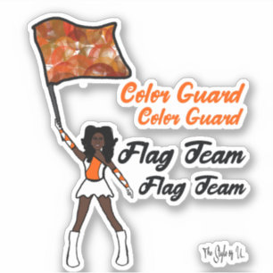 Flag Colour Guard Stickers ( Orange  White )