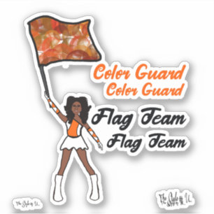 Flag Colour Guard Stickers ( Orange  White 4)