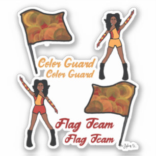 Flag Colour Guard Stickers (Red Gold 3)