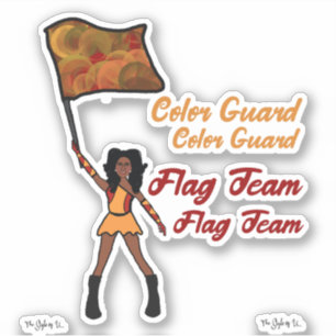 Flag Colour Guard Stickers (Red Gold 4)