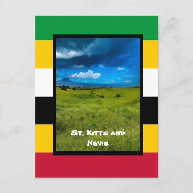 Flag Colours of St. Kitts Postcard (Front)