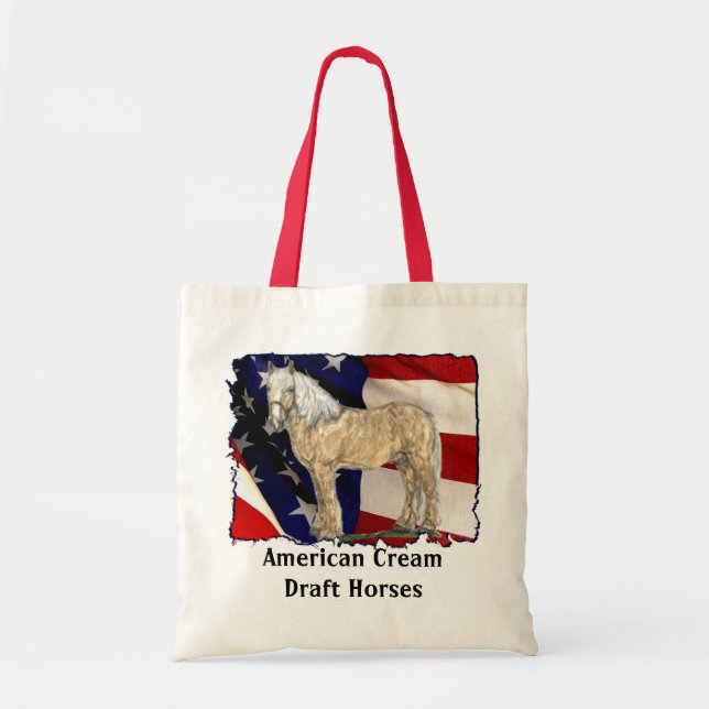 Flag Cream Horse Tote Bag (Front)